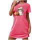 thumbnail image 1 of Camisón corto de talla grande para mujer, camisón de manga corta con estampado de pecho a la moda, camisón para mujer, 1 of 3