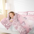 thumbnail image 4 of Homewish Romantic Love Heart Full Size Comforter Sets, Fashion Glitter Diamond Bedding Comforter Set, Pink Sequin Print Reversible Bedding Sets, Luxury Bedroom Decor, 3 Pieces, 4 of 8