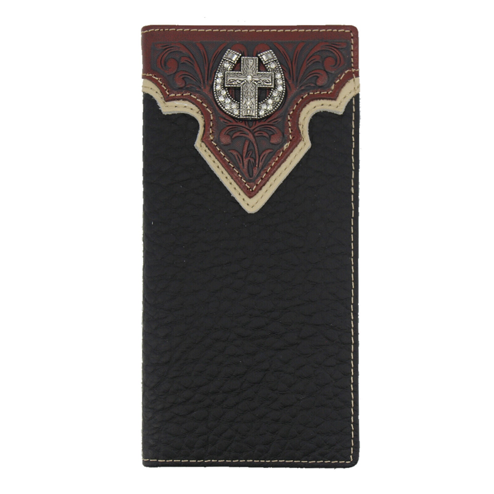 Janhooya - Mens Western Cowboy Wallet Genuine Leather Wallet Long Bifold Wallet for Men ...