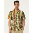 thumbnail image 2 of Lars Amadeus Camisas de bloque de color con cierre de botones y mangas cortas con estampado de rayas de verano para hombre Multicolor M, 2 of 6