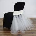 thumbnail image 6 of Efavormart Ivory Bridal Wedding Party Stretchy Spandex Fitted Tulle Tutu Chair Skirts Dinning Event Slipcover For Banquet Catering, 6 of 8