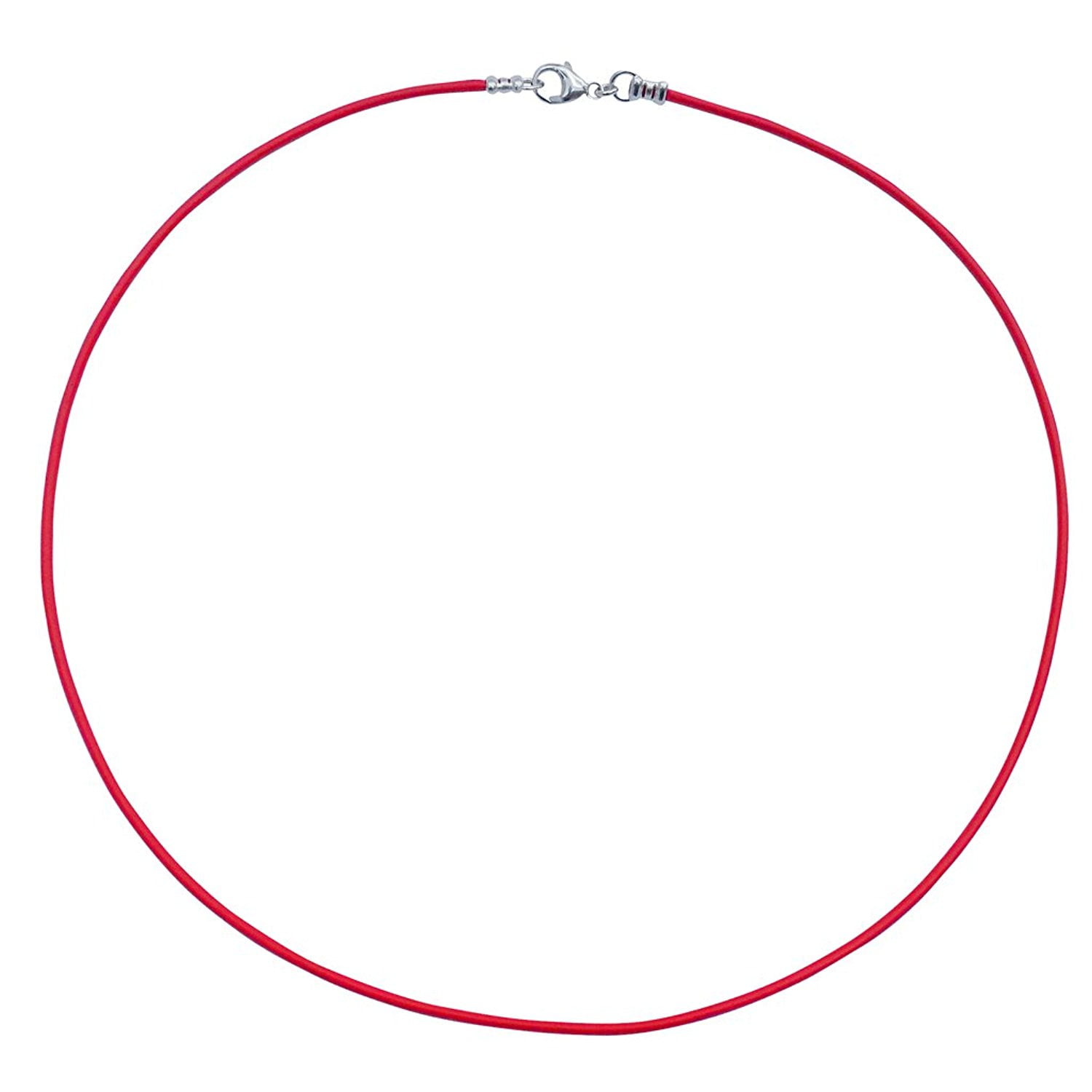 Sterling Silver 1.8mm Fine Red Leather Cord Necklace