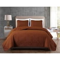 thumbnail image 3 of Chezmoi Collection Luca 3-Piece Oversized Bedspread Set, Queen Size, Umber, Summer Quilt Lightweight Microfiber Bedspread 100 x 106, Floral Medallion Pattern Coverlet for All Season, 3 of 9