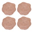 thumbnail image 1 of Coasters Ensemble de 4 Sets de Table Ronds en PVC Pressé Rose, 1 of 5