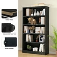 thumbnail image 5 of MAYEERTY Black 5-Shelf Modern Wood Bookcase, 60" Tall, for Bedroom, Living Room, and Manga Library, 5 of 7