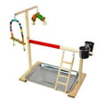 thumbnail image 4 of para percha de loro, centro de juegos de actividades de madera, parque infantil para pájaros con taza, soporte para loro, percha Salvador Percha para loros, 4 of 10