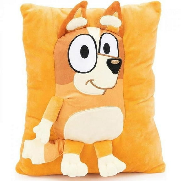 Bluey Snuggle 3D Pillow, Bingo the Dog, 100% Microfiber, Plush Kids Pillow