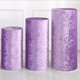 thumbnail image 1 of Juego de 3 fundas cilíndricas de spandex púrpura claro para decoración de fiesta, 1 of 5