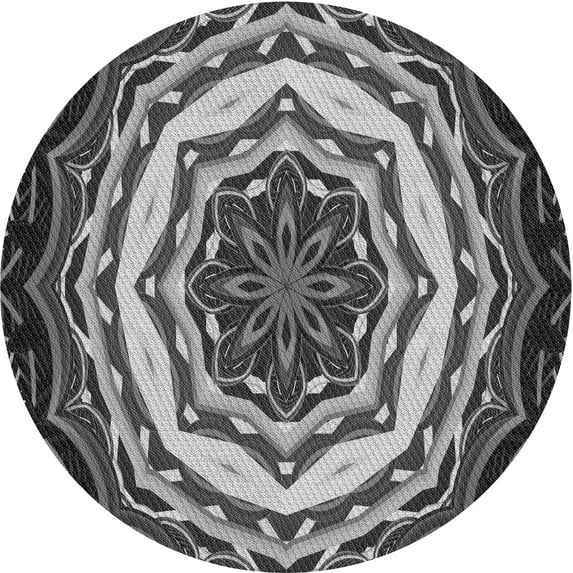 Ahgly Company Machine Washable Indoor Square Transitional Dark Gray Area Rugs, 3' Square