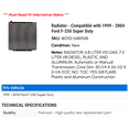 thumbnail image 2 of Radiator - Compatible with 1999 - 2004 Ford F-250 Super Duty 2000 2001 2002 2003, 2 of 2