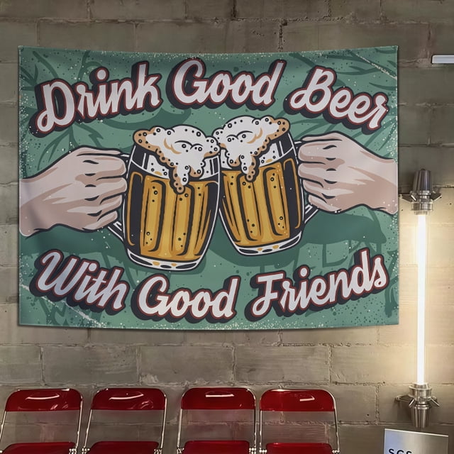 Tapiz para colgar en la pared Bebe Good Beer with Good Friends