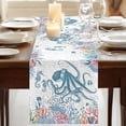 thumbnail image 3 of Table Runners 72 Inches Long Dress Scarves, Coastal Octopus Farmhouse Kitchen/Dining Table Runner, Coffee Tablerunners, Summer Beach Nautical Ocean Coral Seahorse 18x72 Inch, 3 of 9