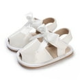 thumbnail image 2 of Otqutp Toddler Summer Footwear Summer Children Shoes Girls Sandals Flat Bottom Non Slip Lightweight Fish Mouth Breathable Solid Color Bow Shoes, 2 of 9