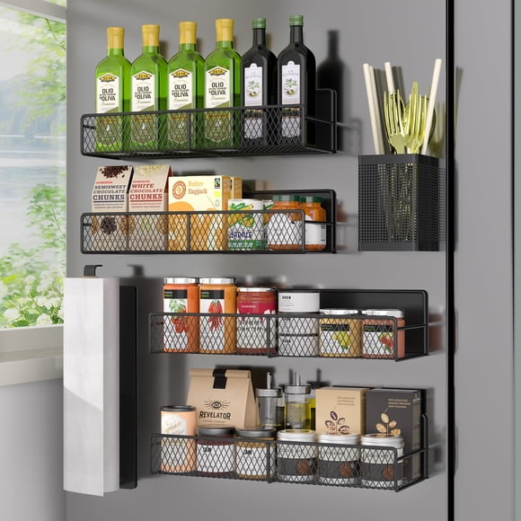 Especiero magnético DTUQYX para refrigerador, 6 piezas, metal