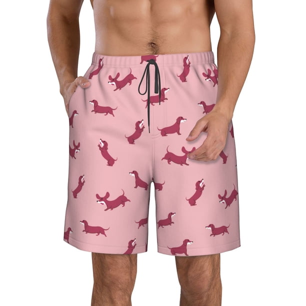 Fotbe Dachshund Dog Puppy Trajes de Baño Estampados para Hombre, Shorts de Verano de Secado Rápido, Ropa de Playa, Bañadores-X-Large