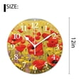 thumbnail image 2 of 12 Inch Wall Clock Battery Operated Silent Clock Decorative for Office, Kitchen, Outdoor, Living Room，aSeaof Blossom in The Spring Time Art, 2 of 4