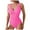 Hot Pink, variant on zaveiop One Piece Ribbed Swimsuit, V Neck High Cut, Modest Full Coverage Bathing Suit for Women Pool Party Outfits (Brick Red, XXL)