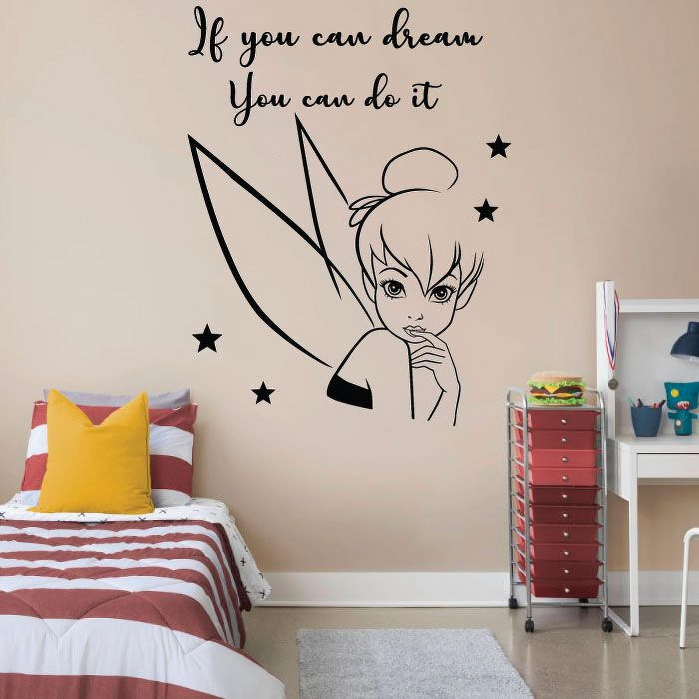 Personalised Tinkerbell Name Wall Sticker Decal Stars Girls Bedroom VinylN14 