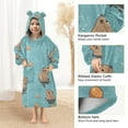 thumbnail image 3 of FORMRS Wearable Blanket Hoodie with Sleeves for Kids Cozy Flannel Sweatshirt, Cartoon Capybaras, 3 of 7