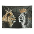 thumbnail image 5 of BCIIG  Black and White Lion Tapestry Art African King and Queen with Crown Tapestries Wall Hanging Wild Animal Home Decor Extra Large Tapestry for Bedroom Living Room Dorm Room, 5 of 6
