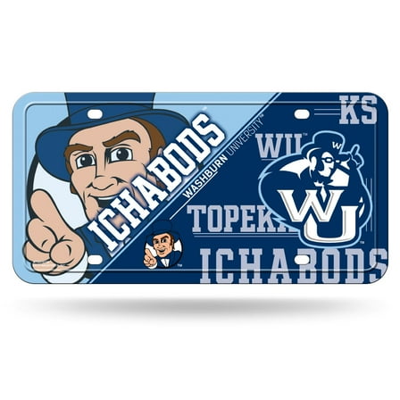 Washburn Ichabods 12x6 Metal License Plate Auto Tag