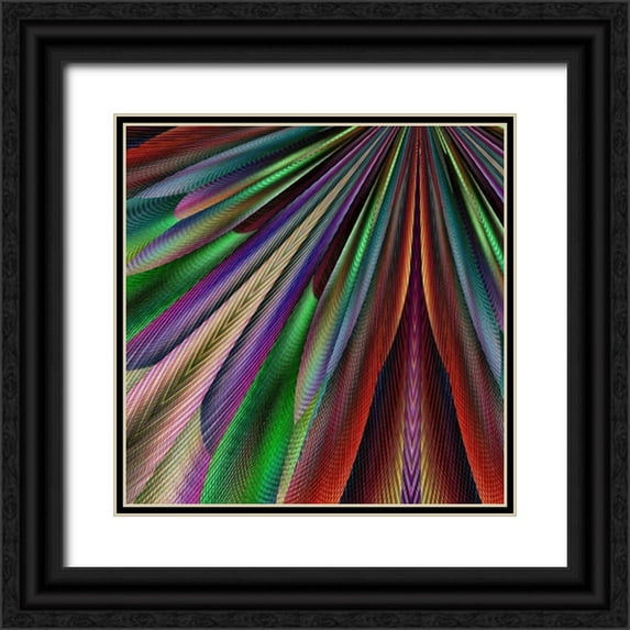 Studio96 26x26 Black Ornate Wood Framed with Double Matting Museum Art Print Titled - Jewel Tones D