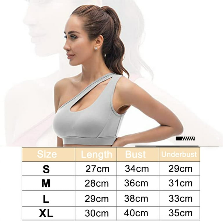 Elbourn One Shoulder Sports Bra for Women Sexy Cute Workout Yoga Bra Medium  Support 1 Pack 