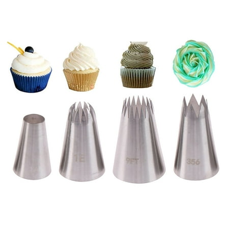 

MageCrux 4PCS Large Icing Piping Nozzles Russian Pastry Tips Baking Tool Cake Decor Set