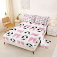 thumbnail image 2 of Erosebridal Soccer Ball Games Full Size Sheets For Kids,Kawaii Bowknot Bows Bed Sheets For Kids Girls 4 Pieces, 2 of 6