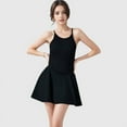 thumbnail image 6 of Women's Sleeveless Sports Dress with Flowy A-Line Skirt and Crisscross Open Back Straps - Medium, Black, 6 of 7