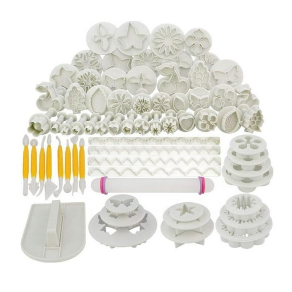 HONCLL 68 PCS Baking Mold Pastry Pastry Cookie Cutters Rolling Pin Sugar Craft Icing Tool Baking Mat Rolling Pin Pastry Durable
