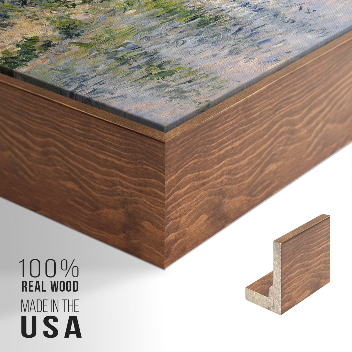 Vintage Landscape-CXXV By Wexford Home Framed in Walnut Wood Gallery Wrapped Canvas 25 in. x 37 in.