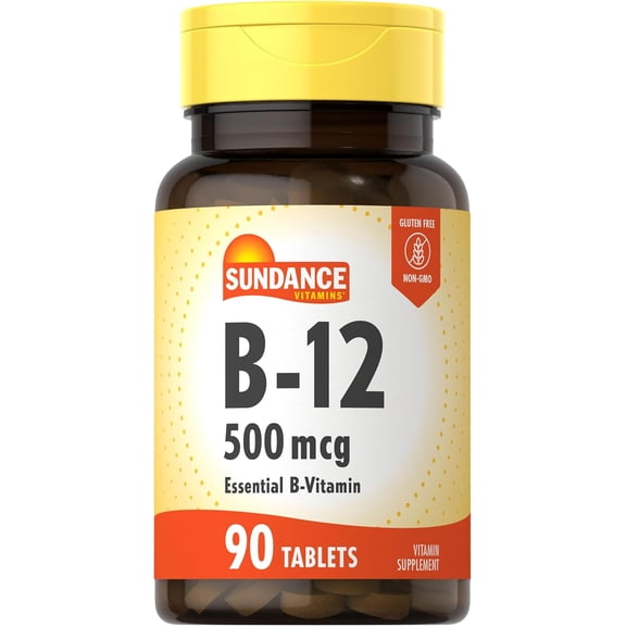 Vitamin B-12 | 500mcg | 90 Vegetarian Tablets | For Men and Women | by Sundance