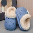 thumbnail image 5 of Dakaela 3-13Y Kids Lined Clogs Boys Girls Winter Fleece Garden Shoes Toddler Platform House Shoes Slip on Indoor Outdoor Mules Blue 13.5, 5 of 9