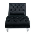 thumbnail image 5 of Velvet Chaise Lounge Chair with Pillow, Modern Button Tufted Lounge Chair with Acrylic Legs and Nailhead Trim, Upholstered Sleeper Chair for Living Room Bedroom Dorm, Black, 5 of 7