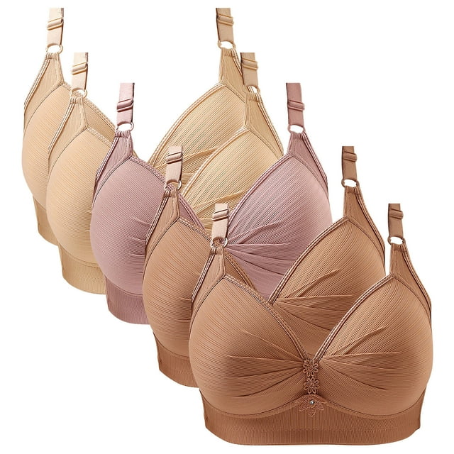 MZXELPRJD Sports Bras for Women Lace Back Button Shaping Cup Adjustable Shoulder Strap Large Size Bra Tummy Control Shapewear Pink