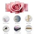 thumbnail image 5 of ZHONGYUTONG Pink Rose Canvas Wall Art 5 Pieces Blooming Flower Water Drops Painting Prints (12"x16"x2pcs 12"x24"x2pcs 12"x32"x1pcs), 5 of 6
