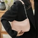 thumbnail image 5 of Bolso informal de hombro para mujer, bolso bandolero, cuero PU, correa ajustable, bolsa multiuso, beige rosa, negro caqui azul, 21x13x7cm, moda ligera, 5 of 6