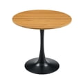 thumbnail image 5 of Miniyam 31.5" Round Kitchen Dining Table for 2–4 People, Small Space Pedestal Tulip Table with Engineered Wood Top, Oak&Black, 5 of 7