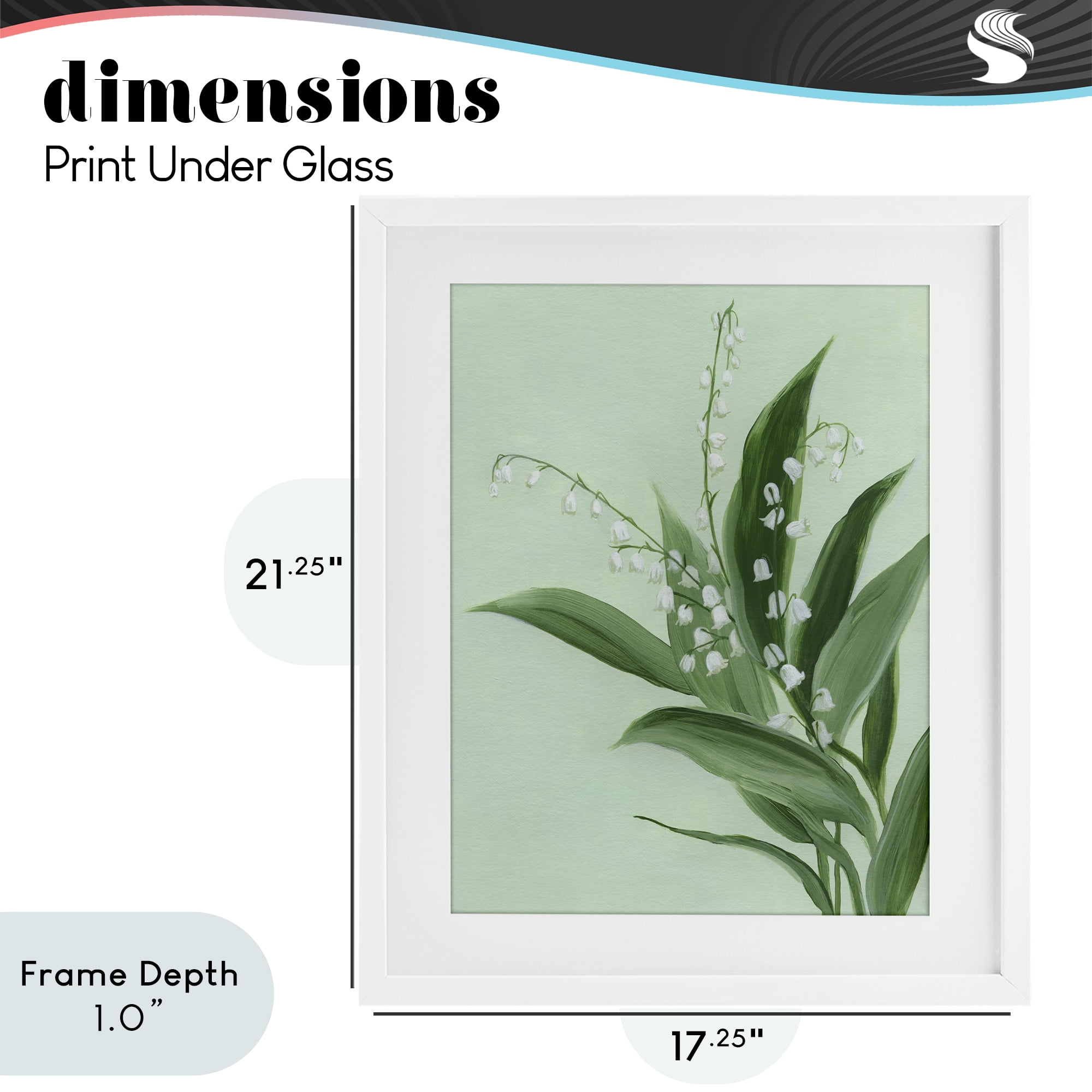 Stupell Industries Gentle Lily of Valley White Framed Print Under Glass, design by Grace Popp