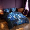 thumbnail image 2 of Manfei Cute Kawaii Dragon Animals 7-Piece Twin Bedding,Fantasy Wildlife Bedding Comforter Set,Navy Blue,Black Reversible, 2 of 6
