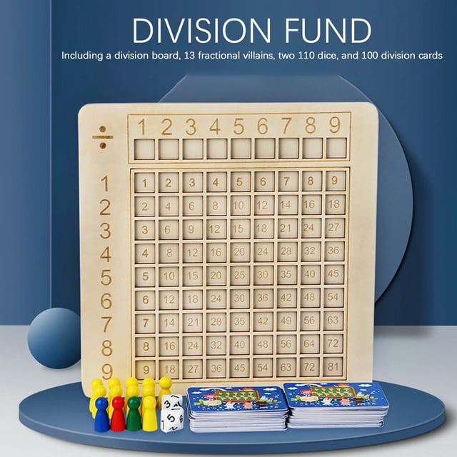 Rvkxad Wooden Multiplication Board Game, Math Learning Toy for Parents Children, Educational Arithmetic Game, Number Toy