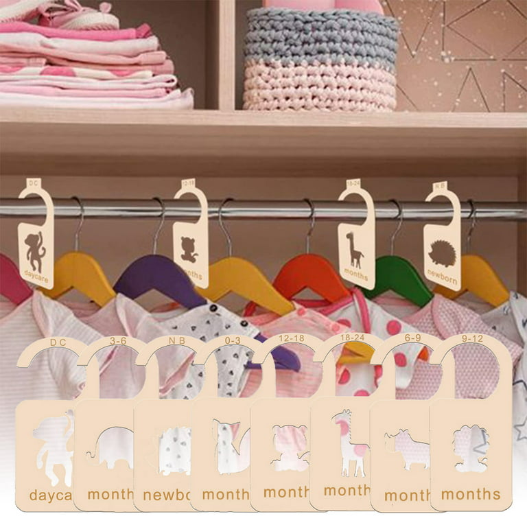  8 Pcs Wooden Baby Closet Dividers, Double-Sided