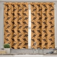 thumbnail image 2 of Ambesonne Kangaroo Valance & Curtain, Dichromed Animal Pattern, 55"x45", Chocolate and Amber, 2 of 7