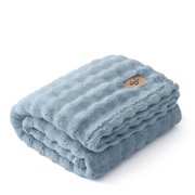 U Bedsure U by Bedsure 3D Bubble Faux Fur Twin Blanket, Blue Cloud Textured Soft Plush Decor Bed… — $20.69 (47% off)