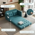 thumbnail image 6 of VINGLI Thick Upholstery Backrest Armchair 2 In 1 Foldable Convertible Sofa, Teal Blue, 6 of 18