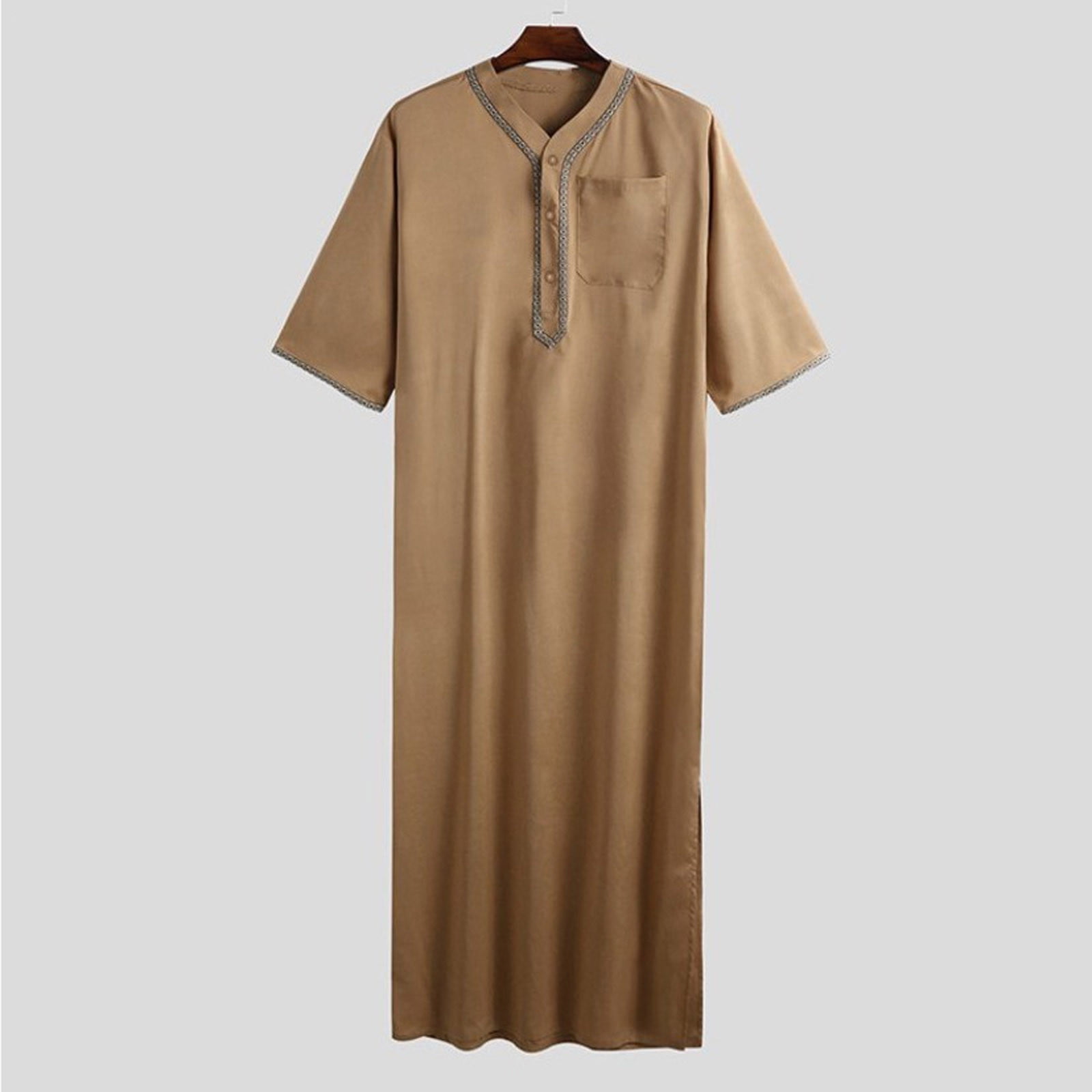 Miluxas Muslim Thobe for Men Islamic Clothing Moroccan Jalabiya