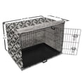 thumbnail image 6 of Modern Dog Crate Cover, Horizontal Arrangement of Intersecting Streaks Geometrical Details, Easy to Use Pet Kennel Cover Small Dogs Puppies Kittens, 7 Sizes, Dimgray Charcoal Grey, by Ambesonne, 6 of 6