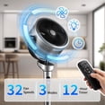 thumbnail image 5 of Ktaxon Air Circulator Pedestal Fan, 32-Speed Standing Fan with Remote, 120° Oscillating Standing Fan for Whole Room, 39-46'' Adjustable Height, 12H Timer, DC Motor, Quiet Fan for Bedroom, 5 of 12