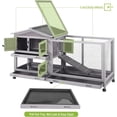 thumbnail image 5 of MEDEHOO Bunny Cage Indoor Outdoor Rabbit Hutch with Casters Waterproof Roof, Pull Out Tray from Back and Front, 61.2" L x 22.6" W x 33.5" H, 5 of 8